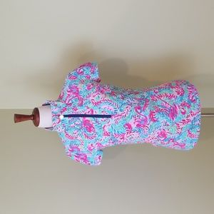 Lilly Pulitzer Luxletic Short Sleeve Shirt Zipper Collar Size Small